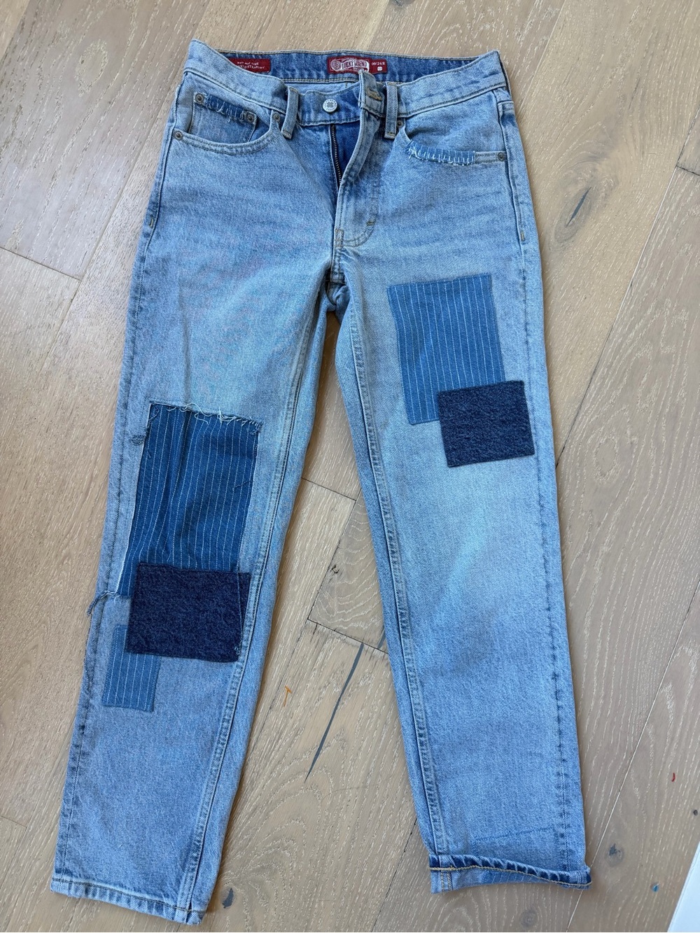 Lucky Brand Two-Tone Patchwork Light Blue Jeans